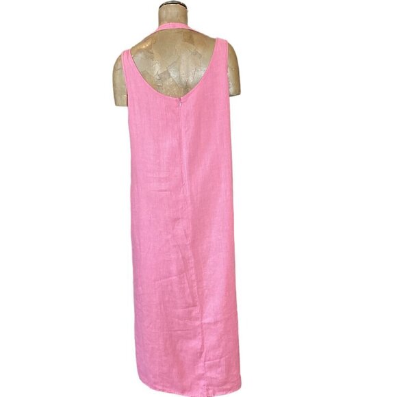 Harve Benard 100% Linen Sleeveless Pink Midi Dress Sz 14 #293F - Picture 5 of 8